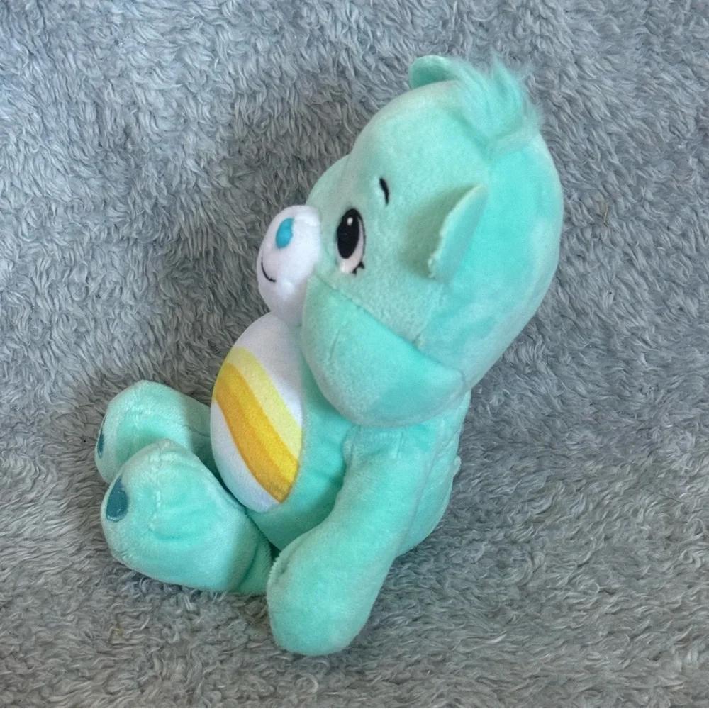 Care Bears Wish Bear Plush 9” Aqua Green Stuffed Animal Shooting Star